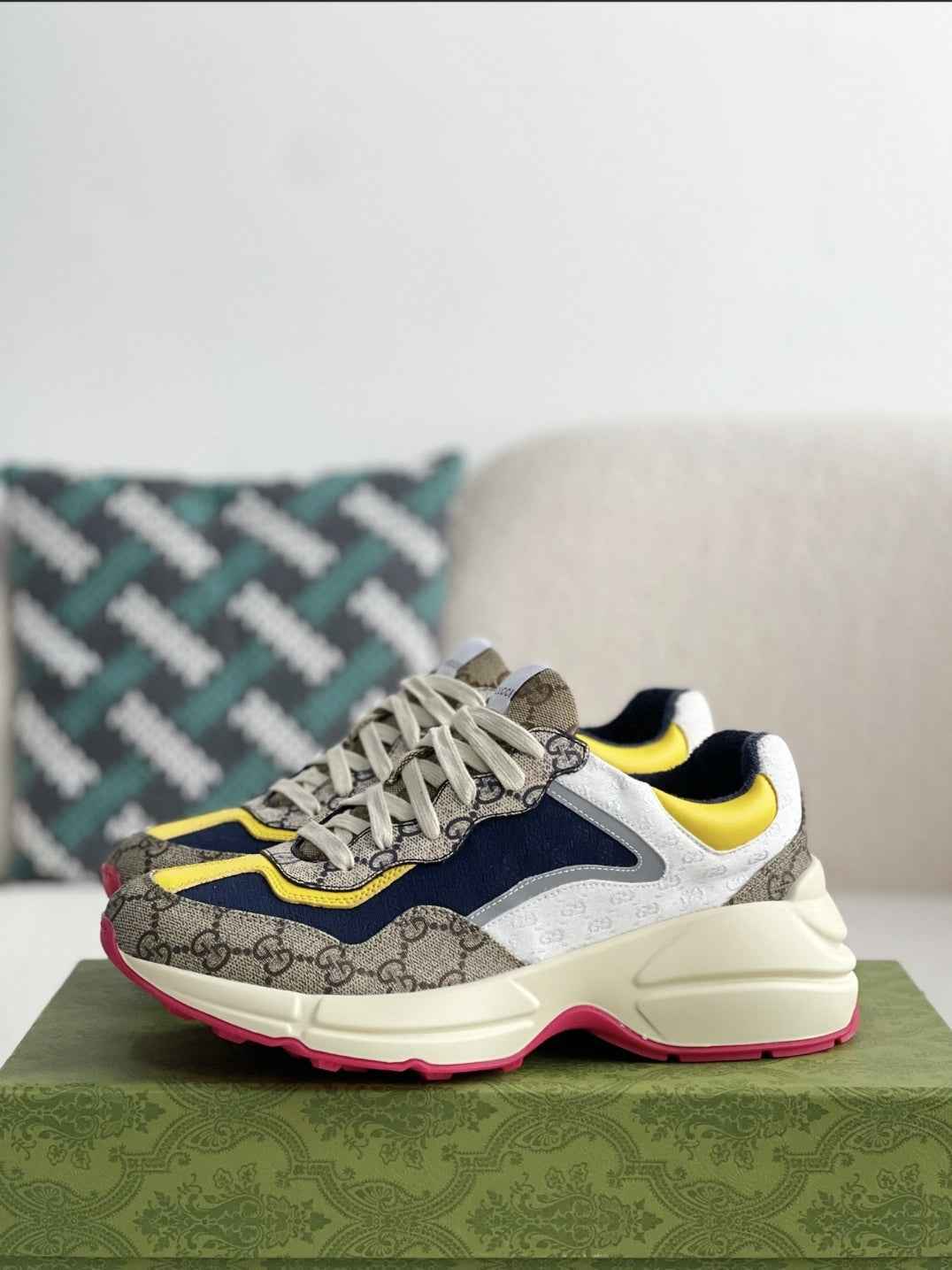 Gucci Rhyton Sneaker – Multicolor GG Supreme & White Mini GG Canvas