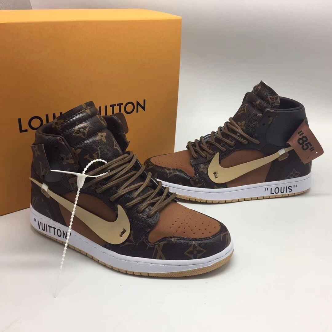 Custom Air Jordan 1 x LV Logo SneakerNational