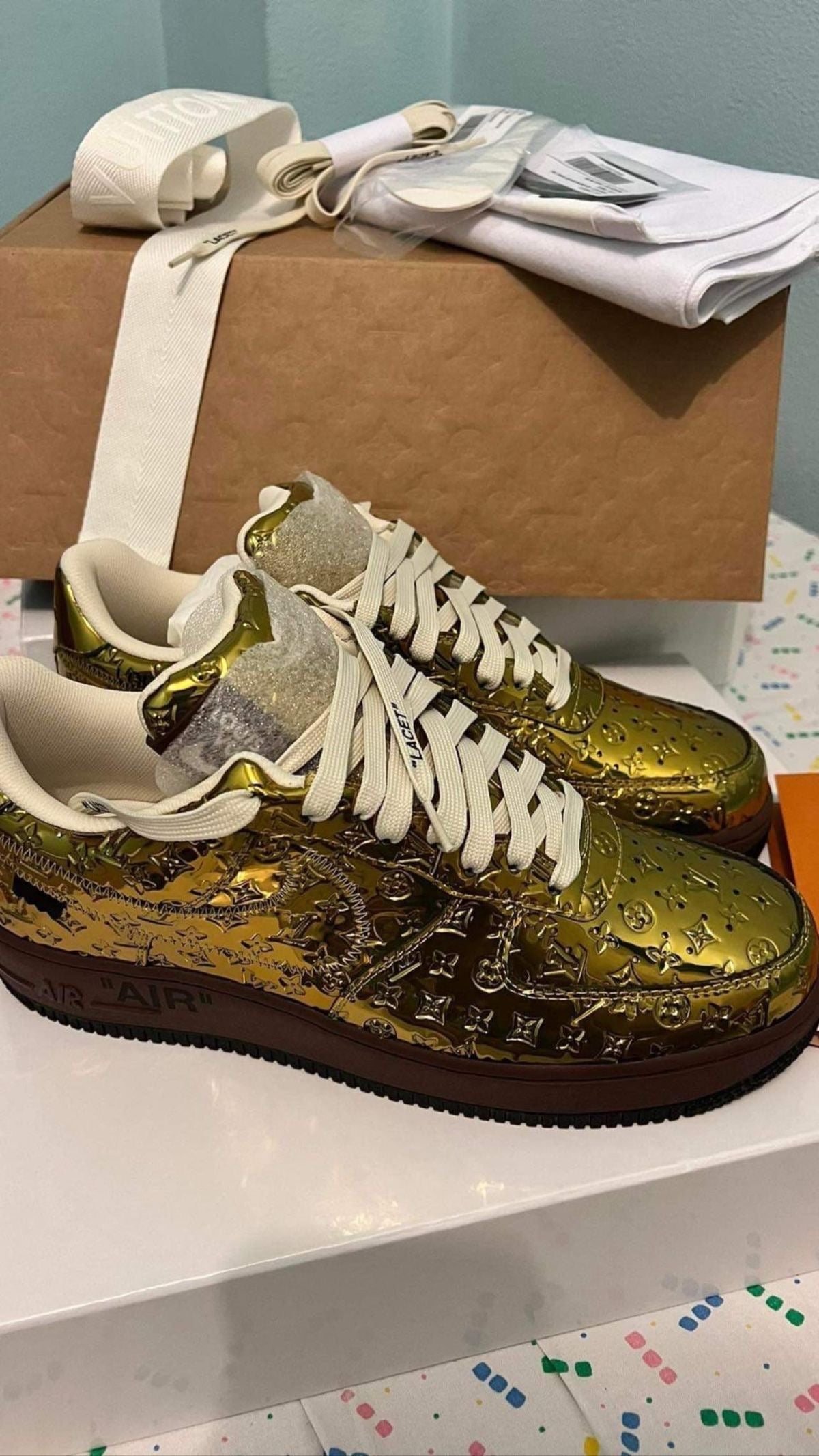 Air Force 1 Low by Virgil Abloh – Metallic Gold CUSTOM