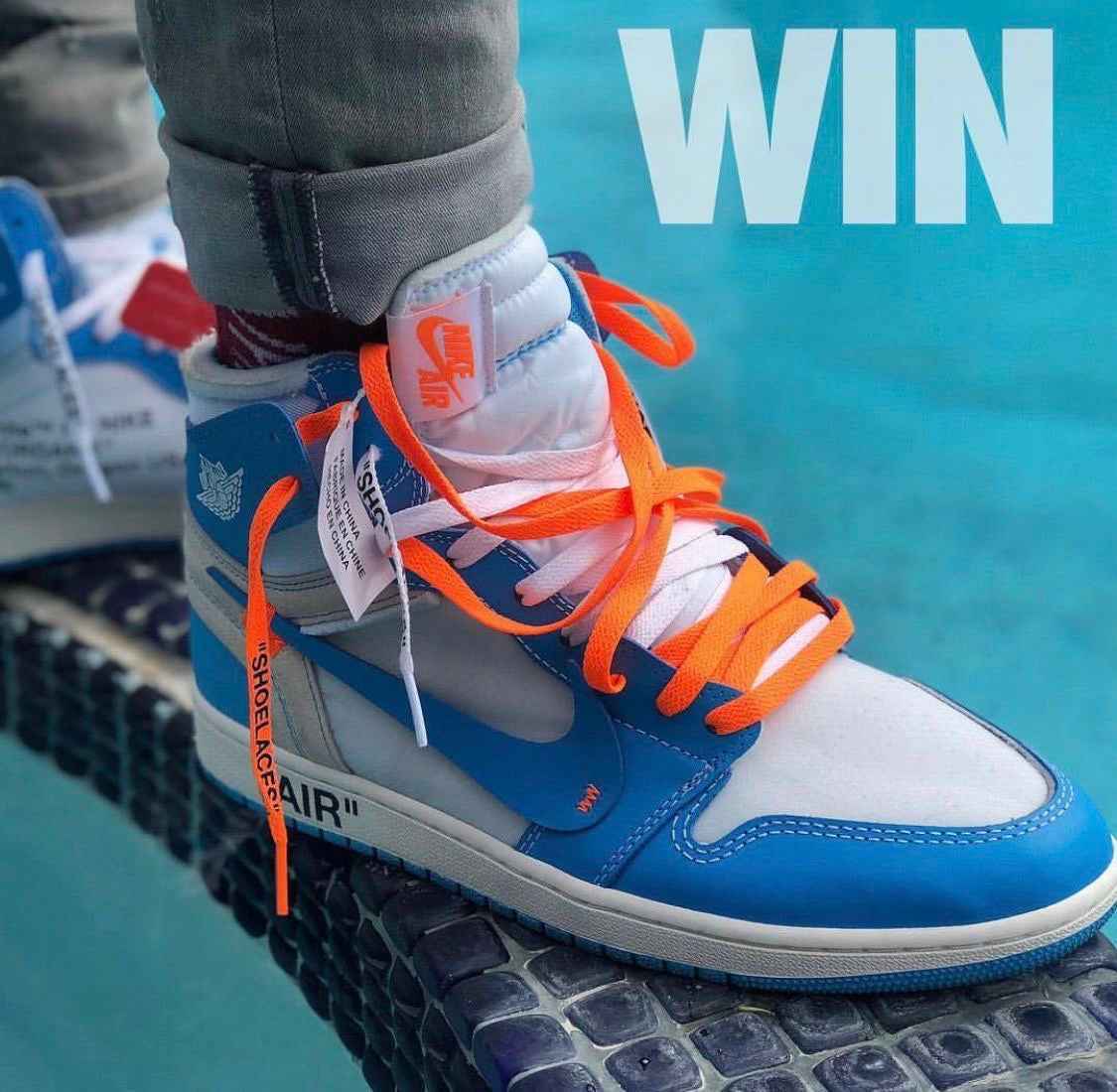 Custom Air Jordan 1 OFF-White Blue Sneakers for Unique Style SneakerNational