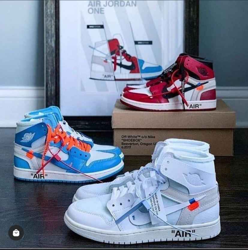 Custom Air Jordan 1 OFF-White Blue Sneakers for Unique Style SneakerNational