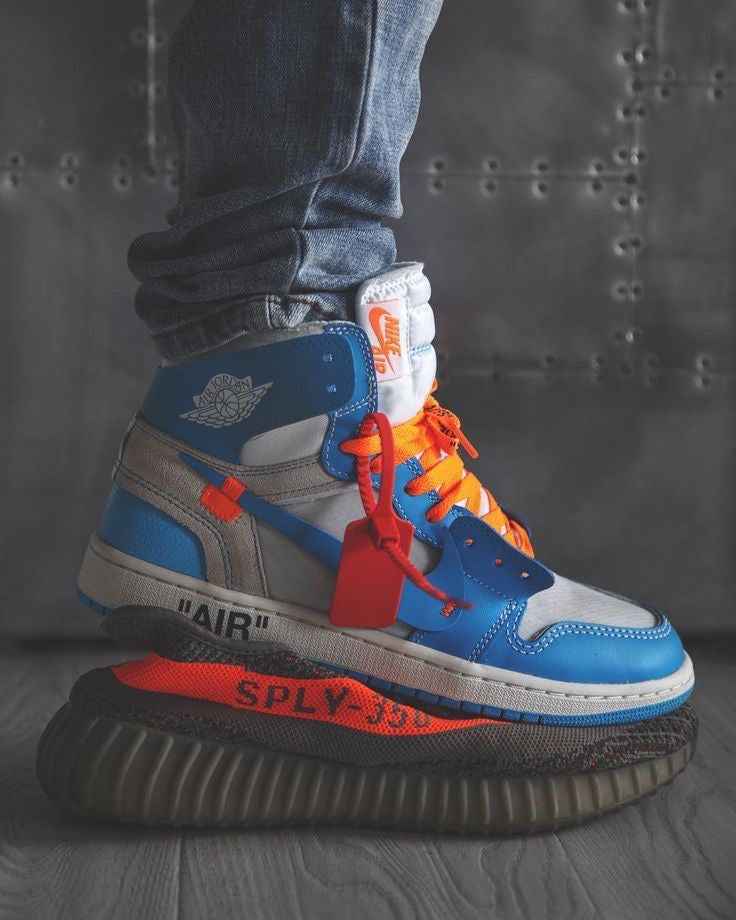 Air Jordan 1 OFF-White Blue Sneakers: Unique Style Awaits You