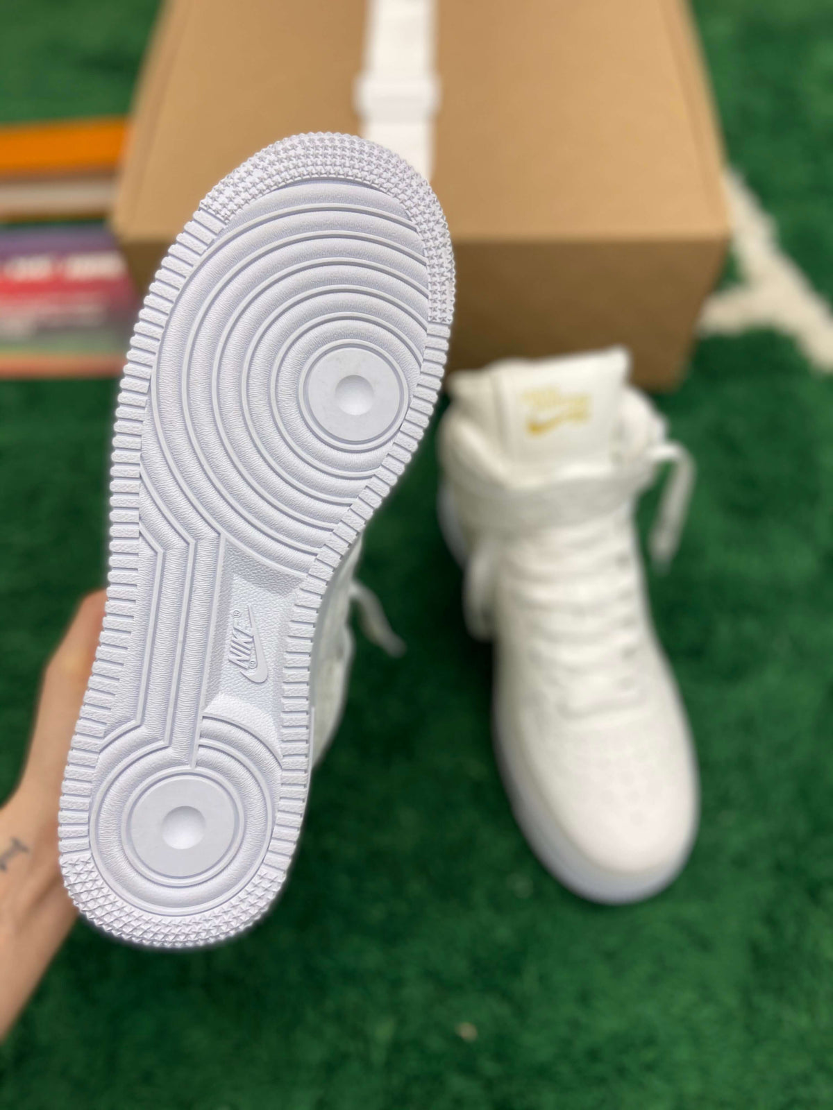 Louis Vuitton x Nike Air Force 1 Mid by Virgil Abloh – Triple White Monogram CUSTOM