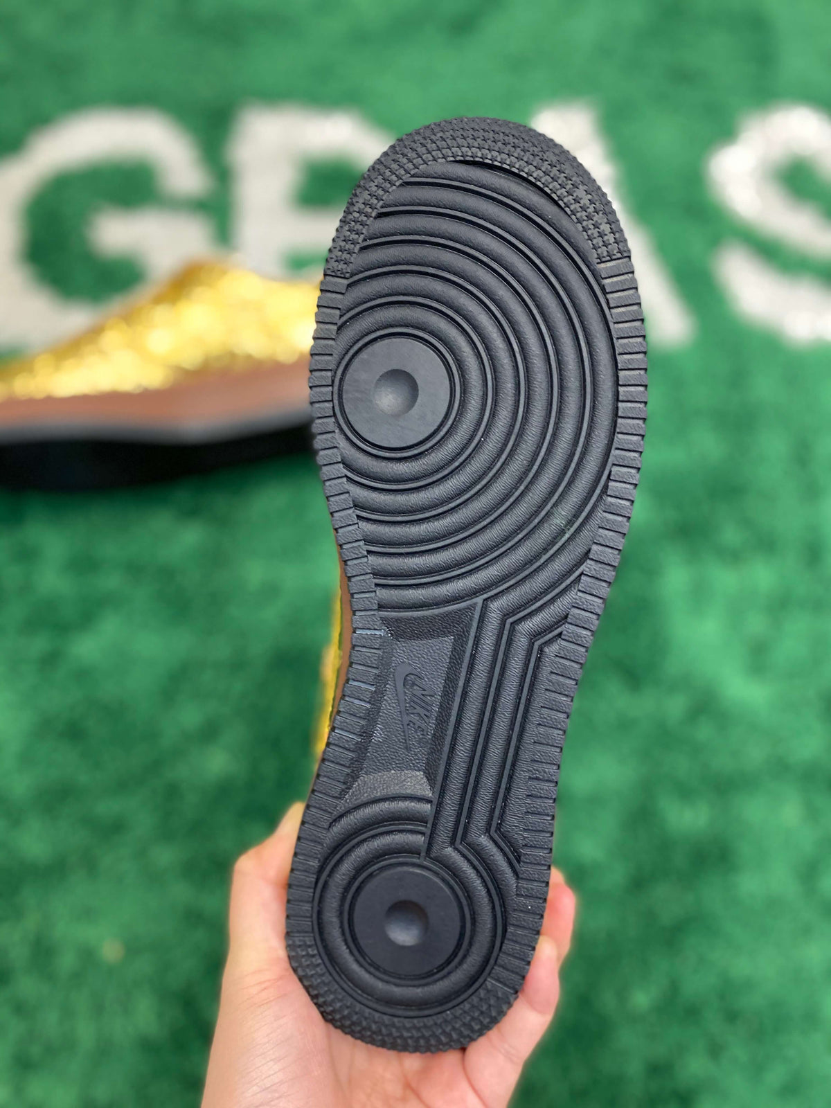 Louis Vuitton x Nike Air Force 1 Low by Virgil Abloh – Metallic Gold CUSTOM