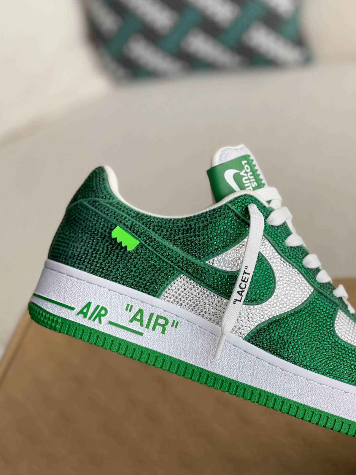 Custom Air Force 1 Low – Swarovski Crystal White & Green
