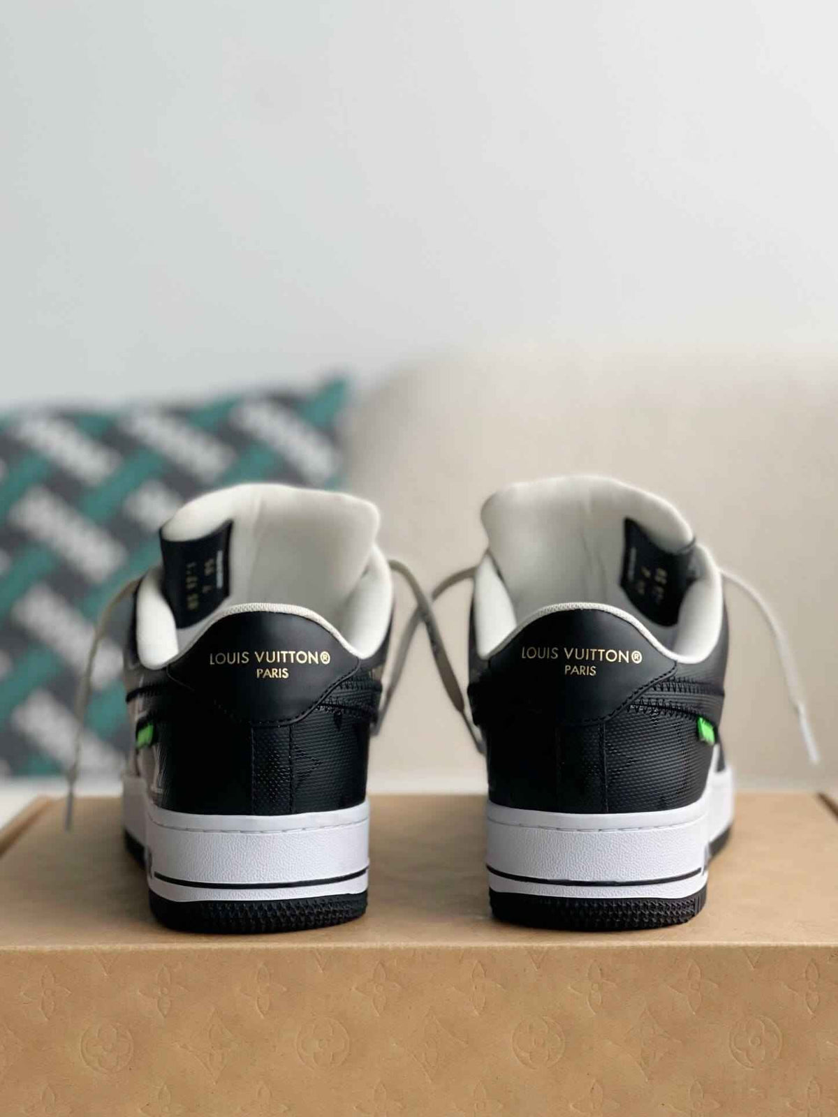 Custom Air Force 1 Low – Black & White Monogram Leather