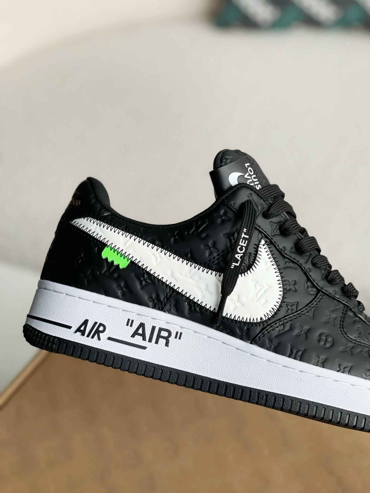 Air Force 1 Low – Black & White Monogram Leather