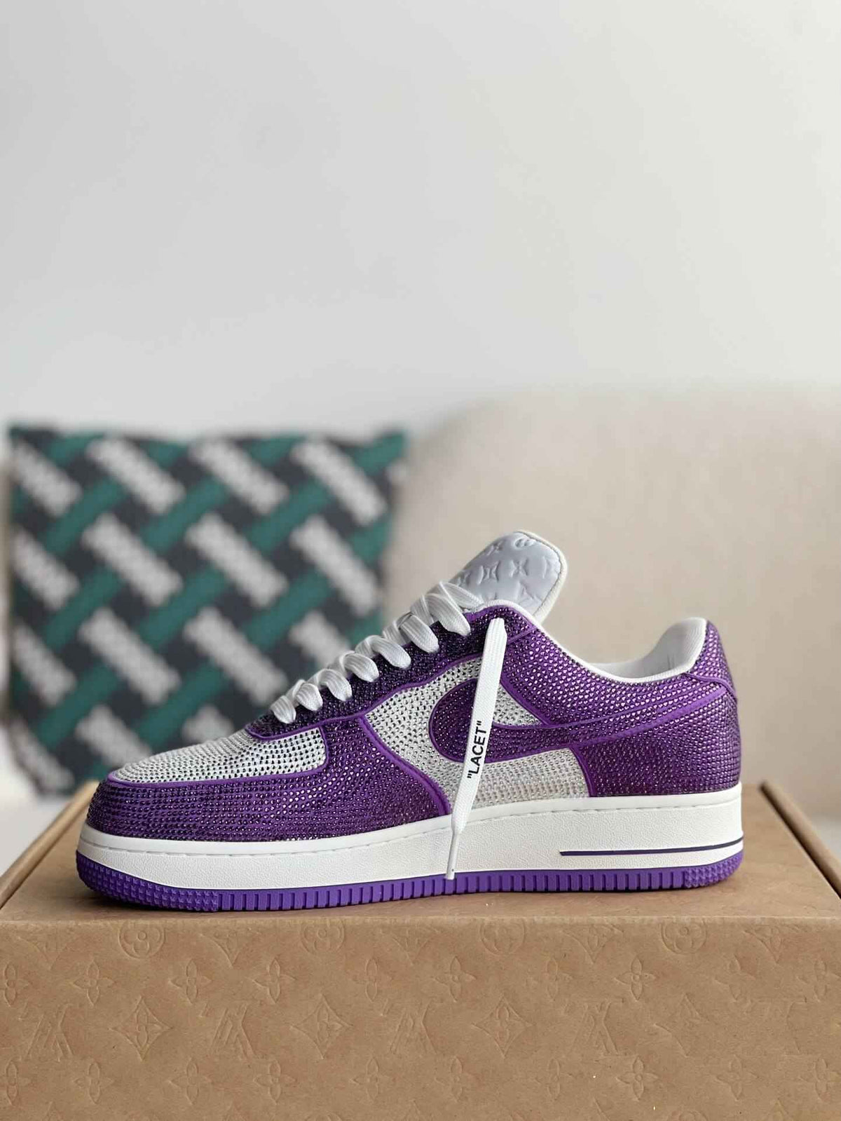 Custom Air Force 1 Low – Swarovski Crystal White & Purple