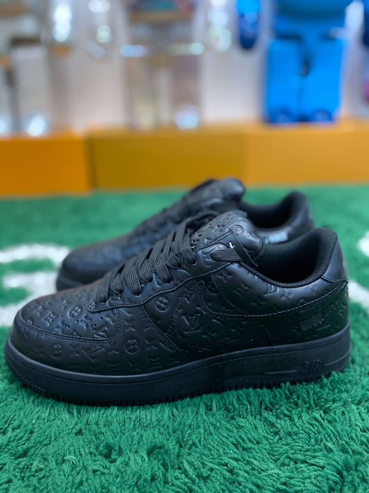 Louis Vuitton x Nike Air Force 1 Low by Virgil Abloh – Triple Black Monogram CUSTOM
