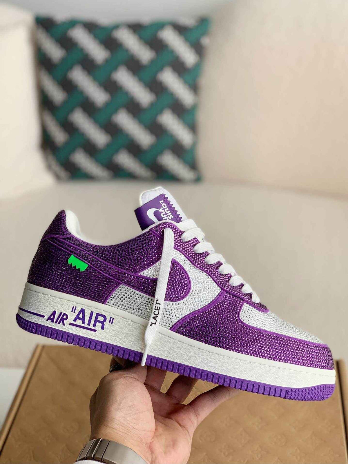 Custom Air Force 1 Low – Swarovski Crystal White & Purple