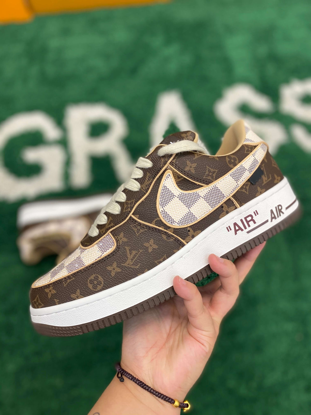 Louis Vuitton x Nike Air Force 1 Low by Virgil Abloh – Monogram & Damier Azur CUSTOM