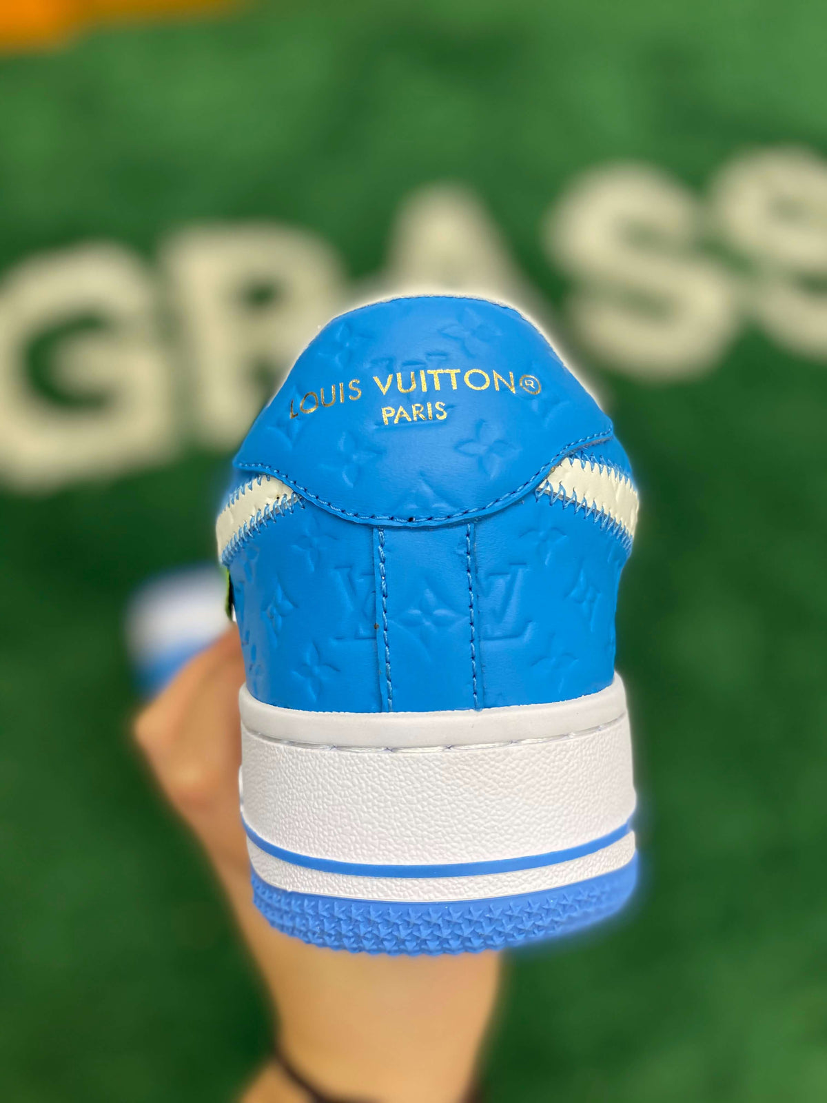 Louis Vuitton x Nike Air Force 1 Low by Virgil Abloh – University Blue Monogram CUSTOM