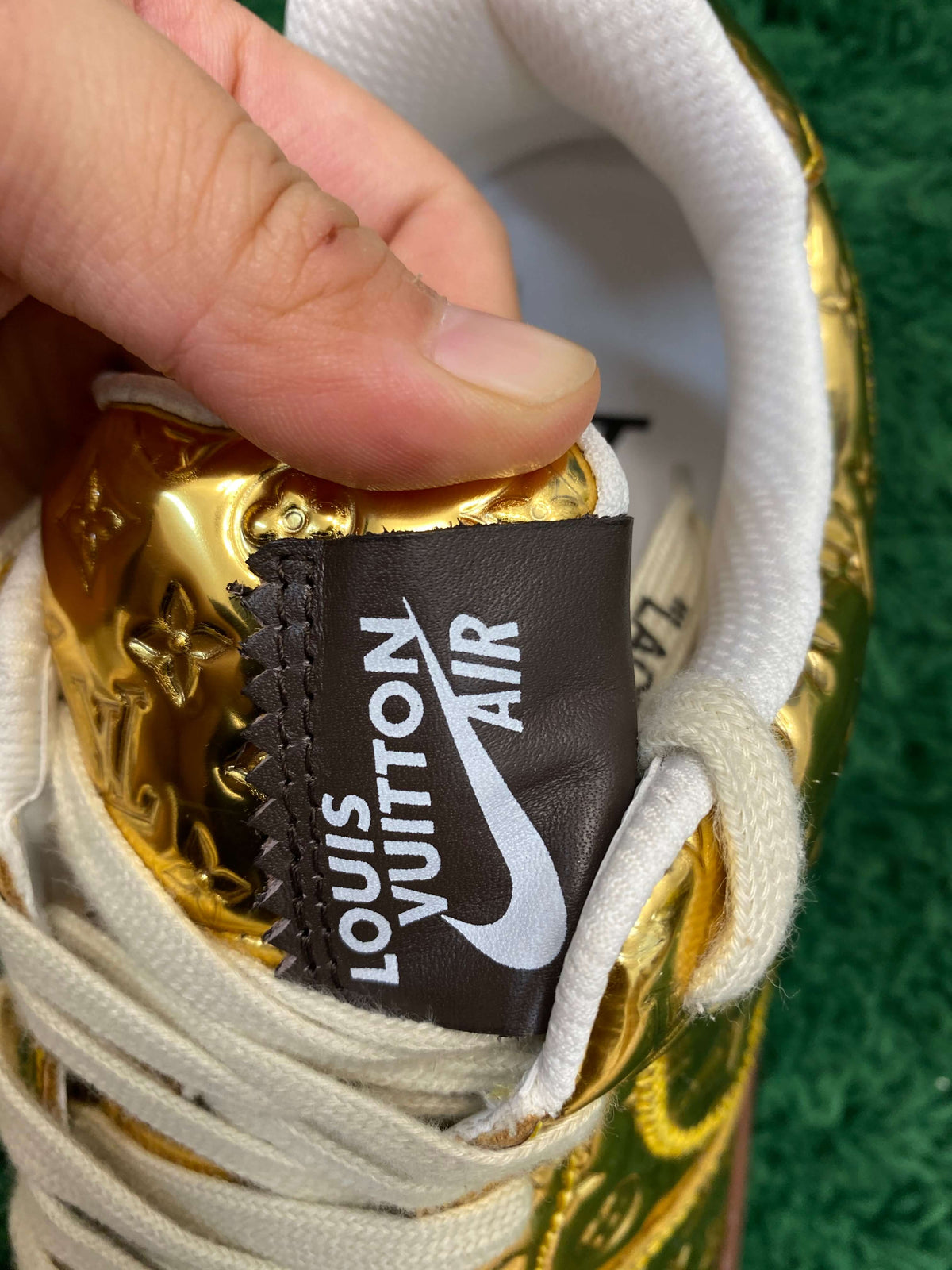 Louis Vuitton x Nike Air Force 1 Low by Virgil Abloh – Metallic Gold CUSTOM