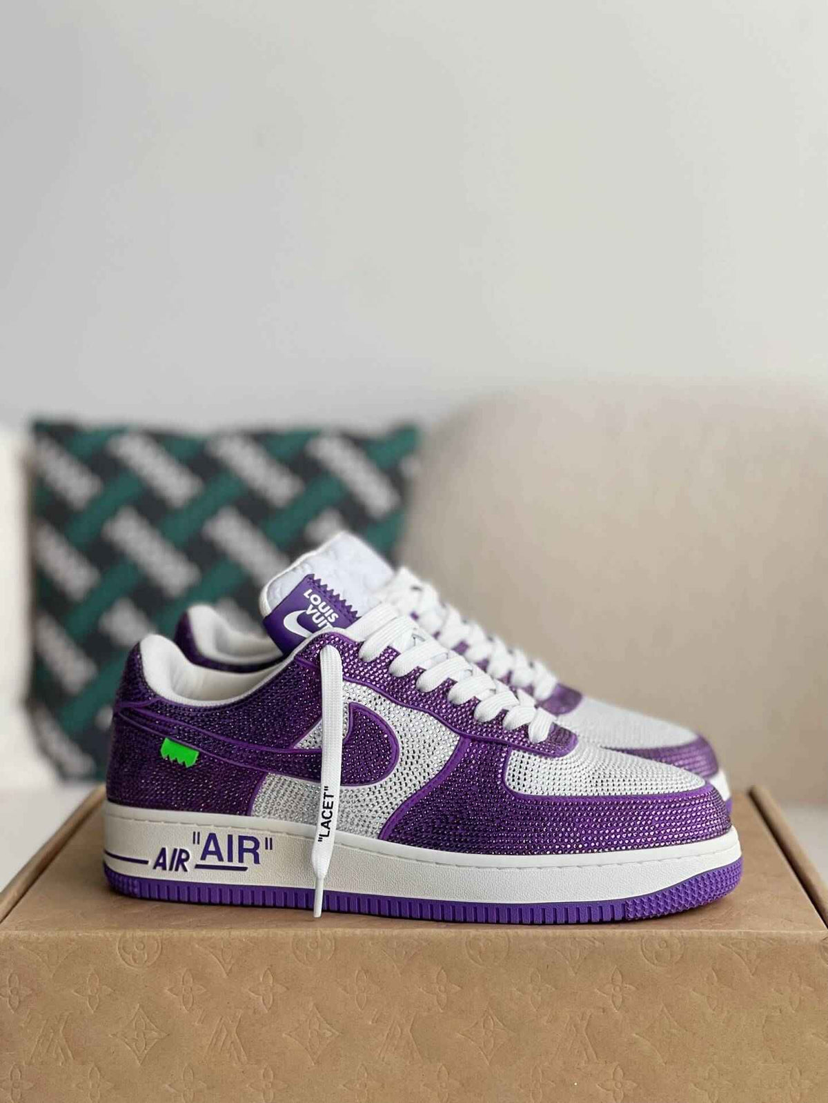 Custom Air Force 1 Low – Swarovski Crystal White & Purple