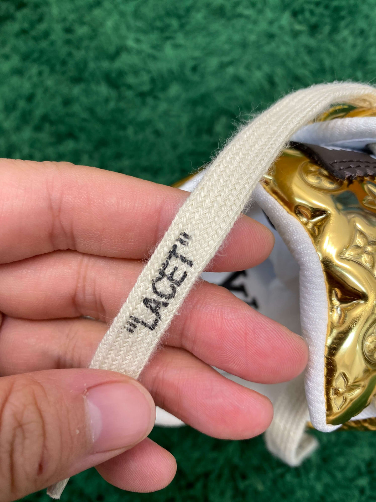 Louis Vuitton x Nike Air Force 1 Low by Virgil Abloh – Metallic Gold CUSTOM