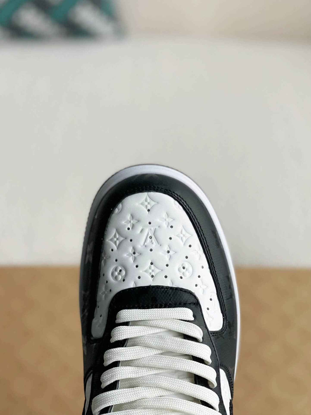 Custom Air Force 1 Low – Black & White Monogram Leather
