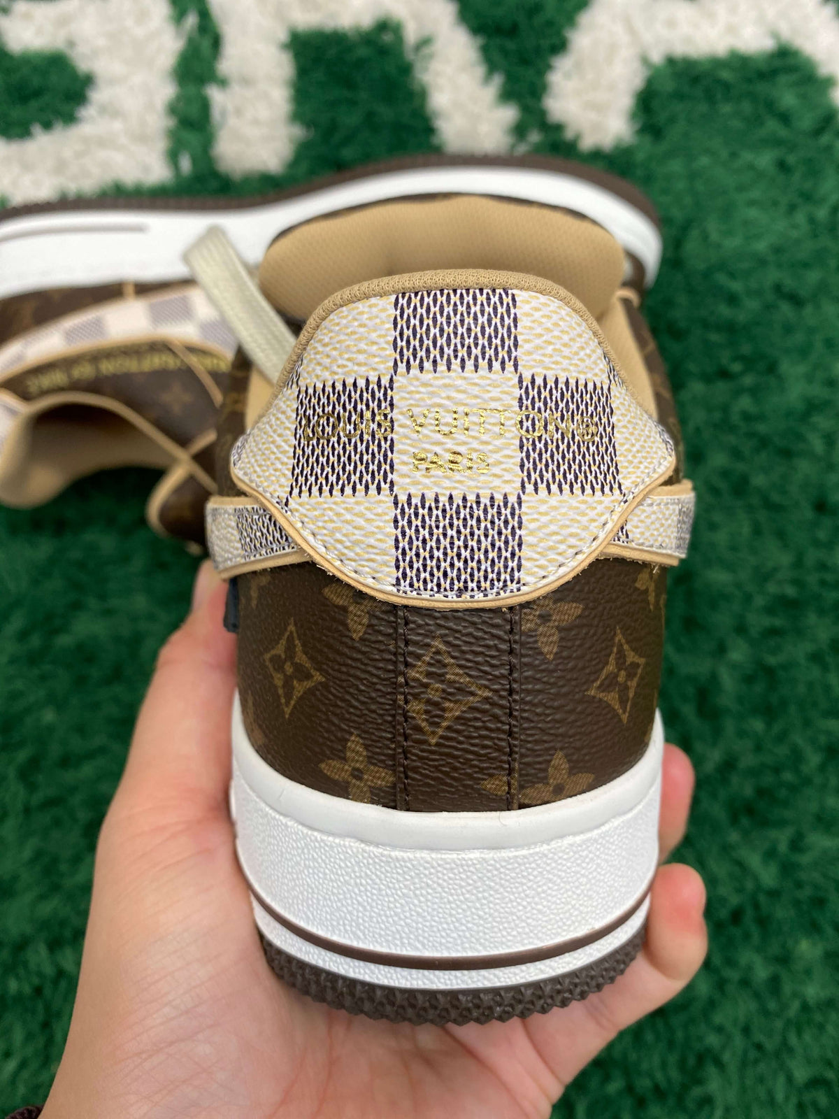 Louis Vuitton x Nike Air Force 1 Low by Virgil Abloh – Monogram & Damier Azur CUSTOM