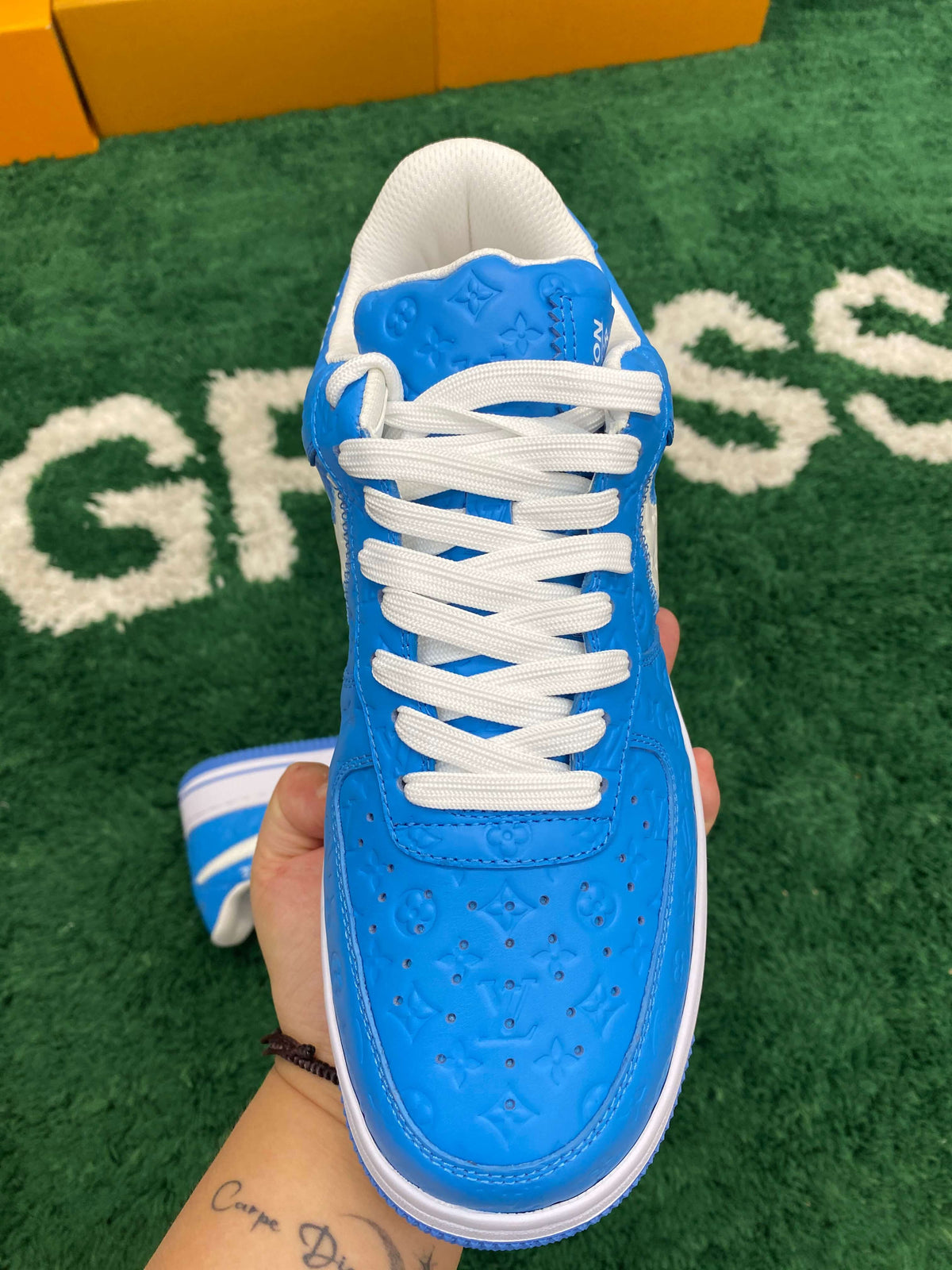 Louis Vuitton x Nike Air Force 1 Low by Virgil Abloh – University Blue Monogram CUSTOM