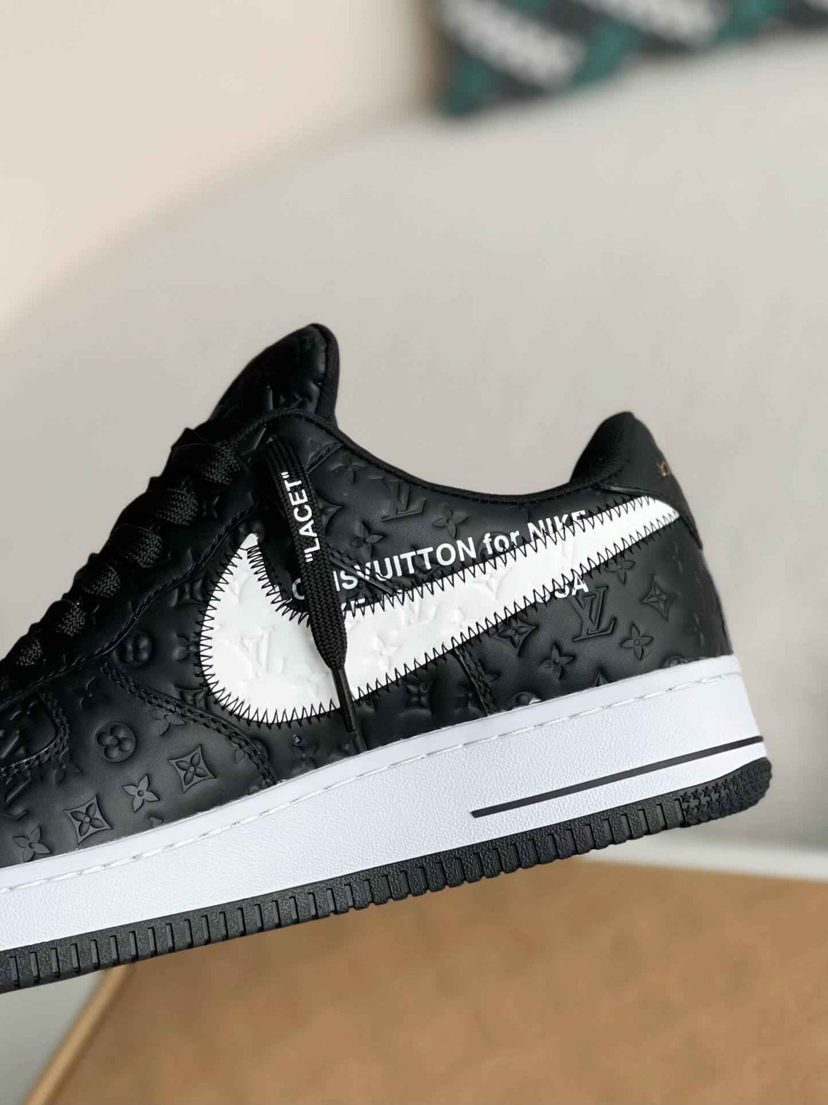 Air Force 1 Low – Black & White Monogram Leather