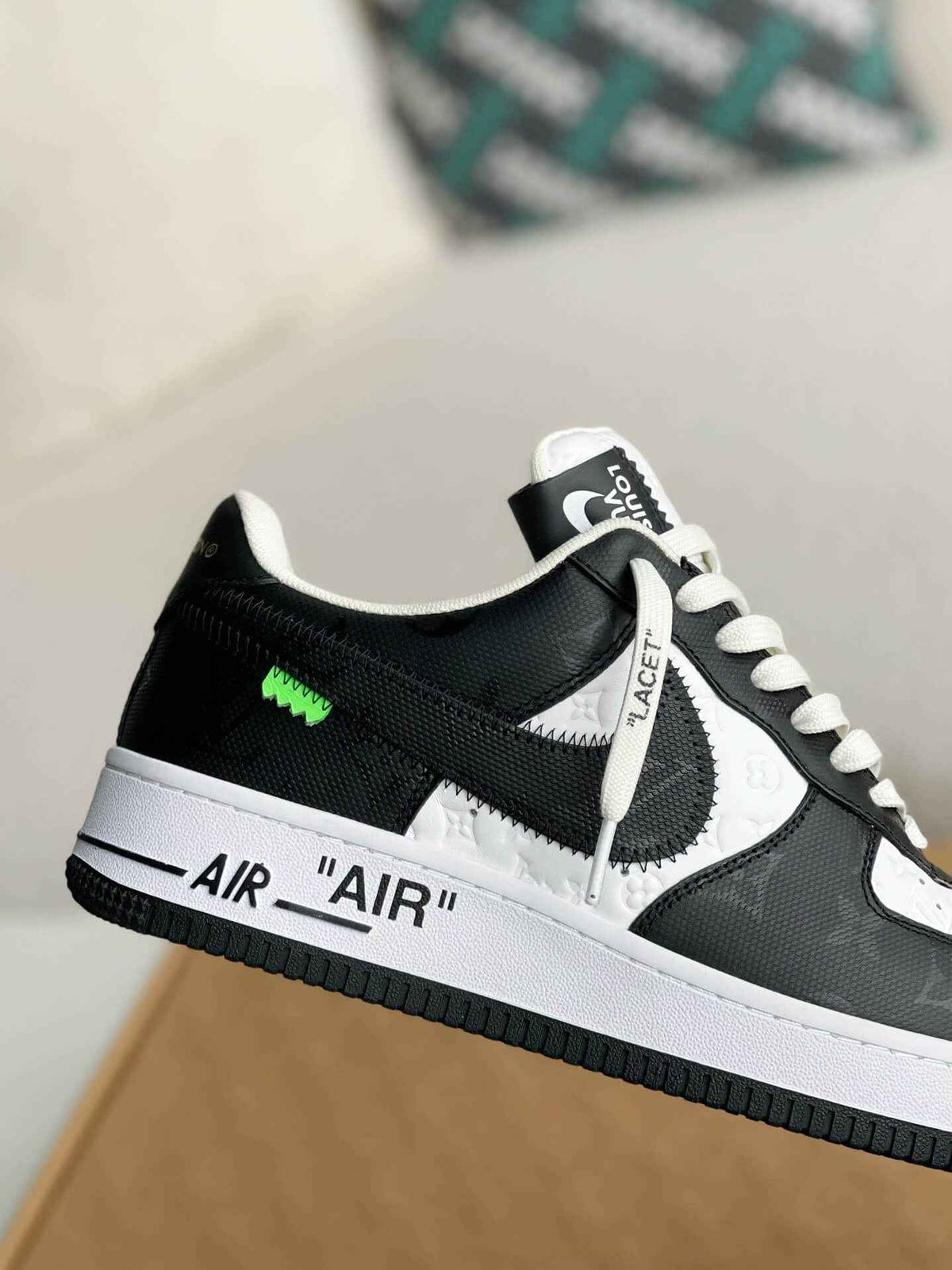 Custom Air Force 1 Low – Black & White Monogram Leather