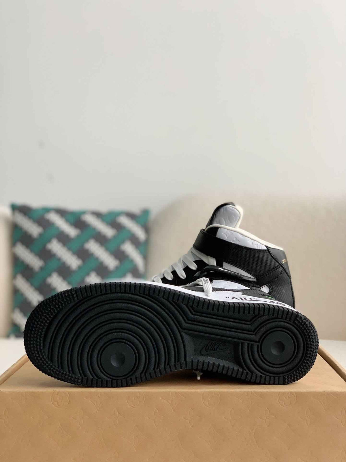 Custom Air Force 1 Mid – White & Black Monogram Leather