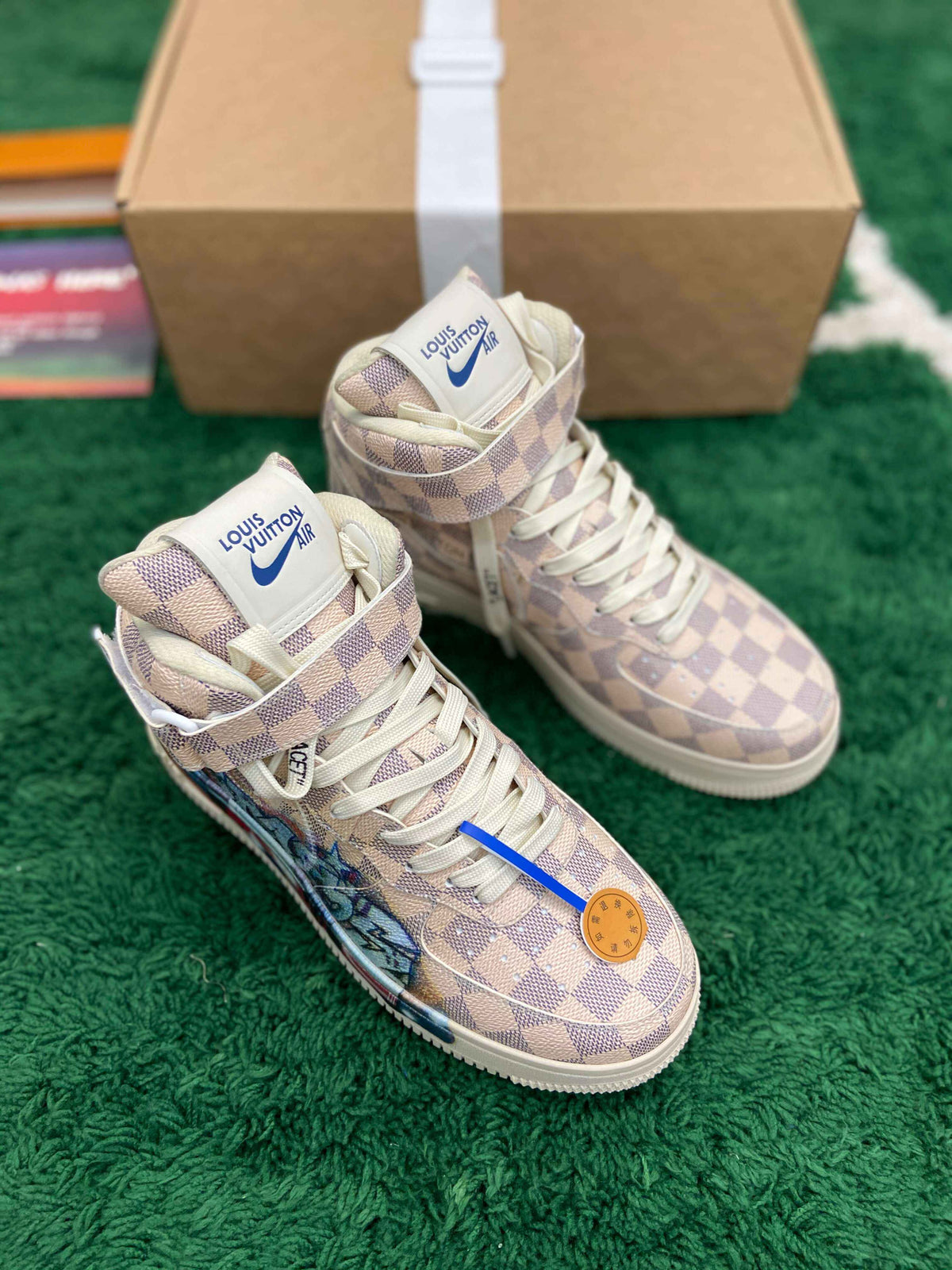Air Force 1 Mid by Virgil Abloh – Damier Azur Graffit