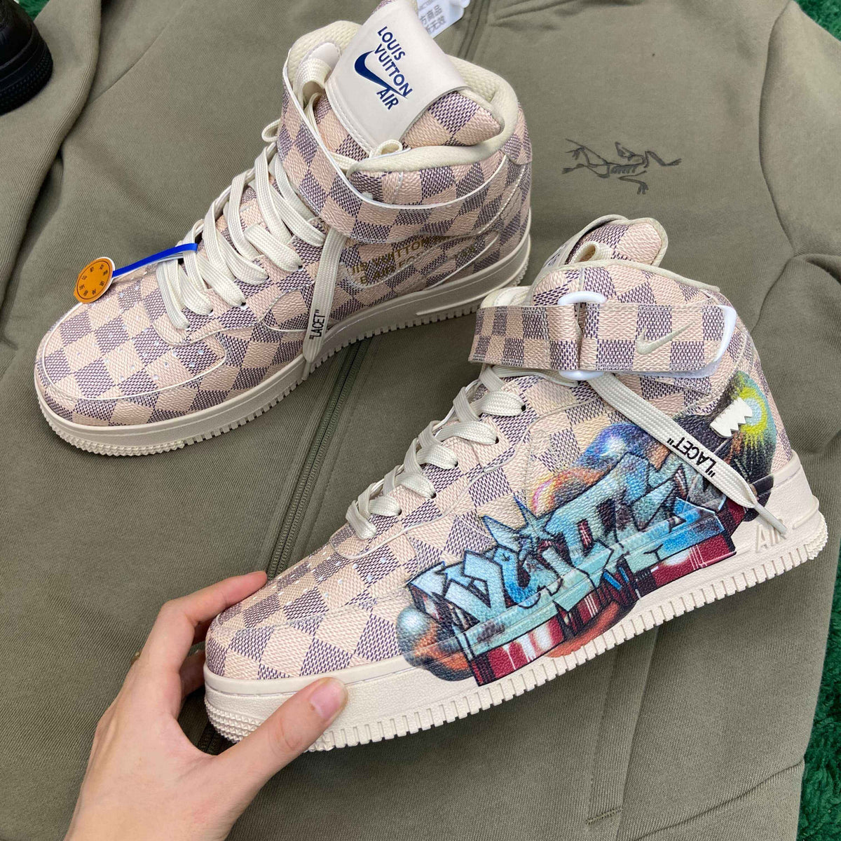 Air Force 1 Mid by Virgil Abloh – Damier Azur Graffit