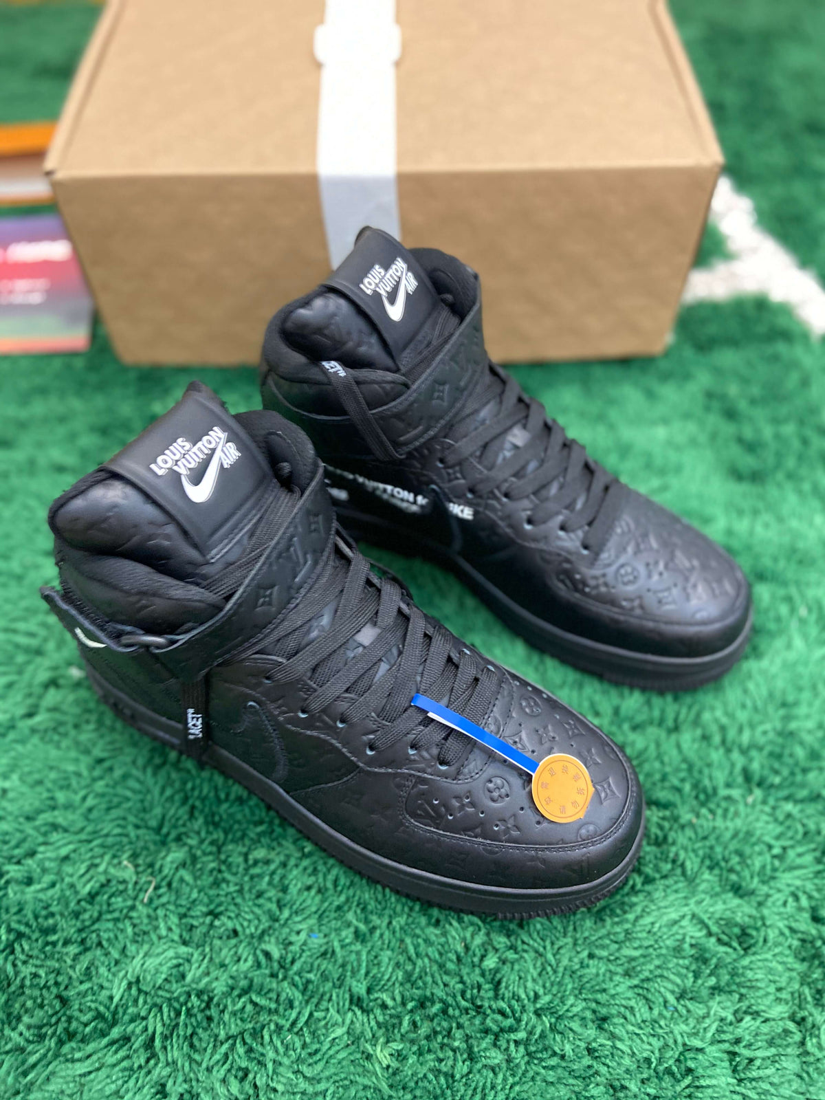 Louis Vuitton x Nike Air Force 1 Mid by Virgil Abloh – Triple Black Monogram CUSTOM