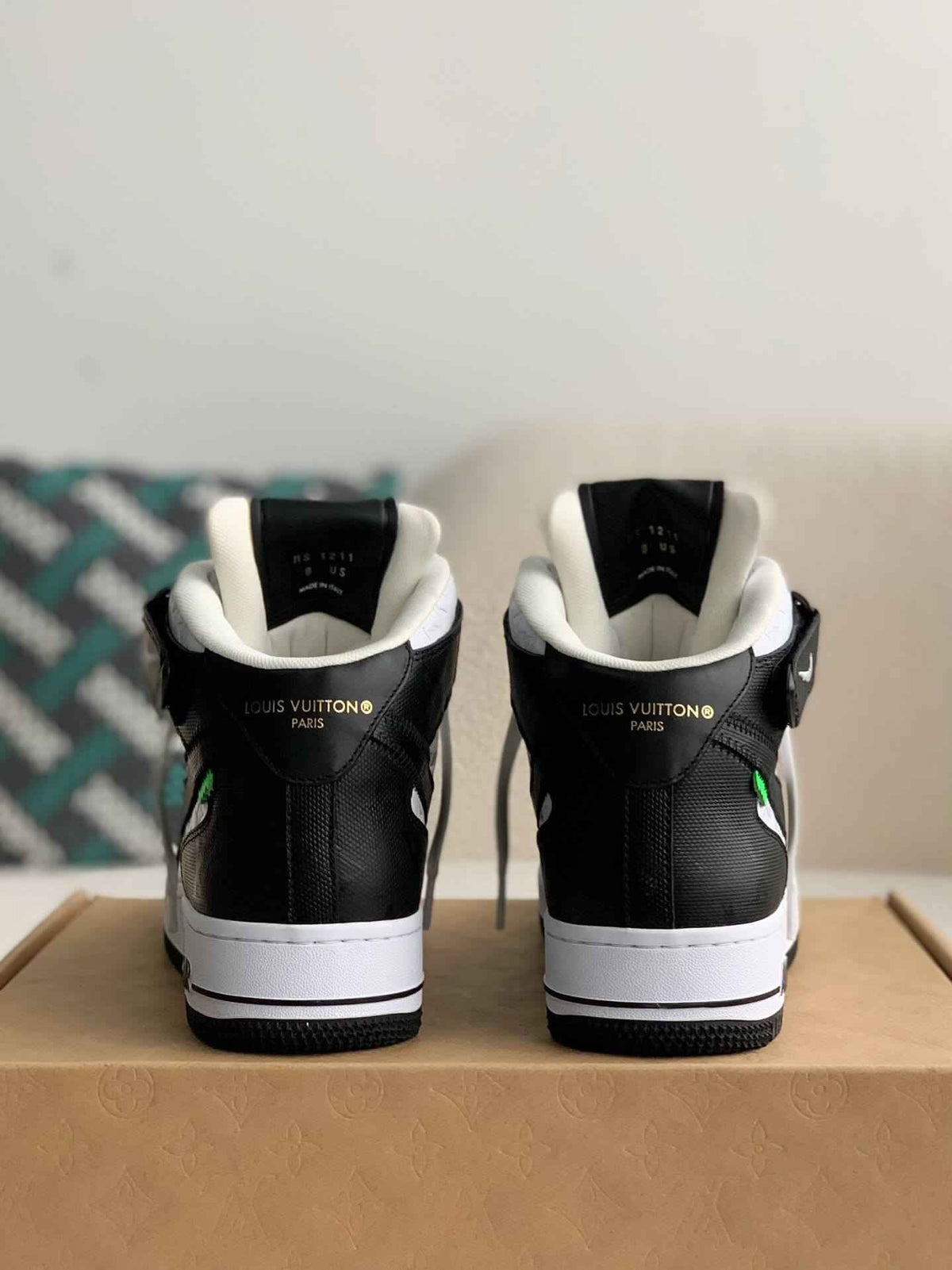 Custom Air Force 1 Mid – White & Black Monogram Leather