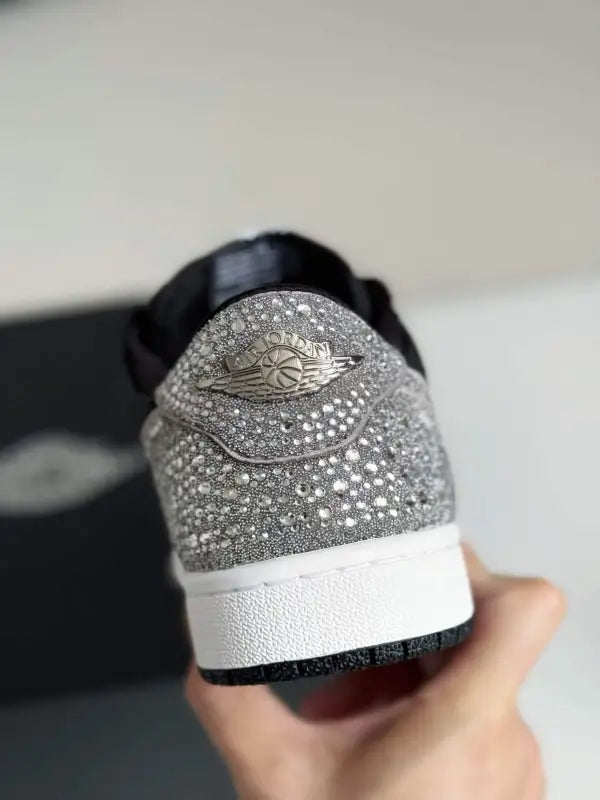Swarovski x Air Jordan 1 Low OG in Black and Silver - OMYGOODS