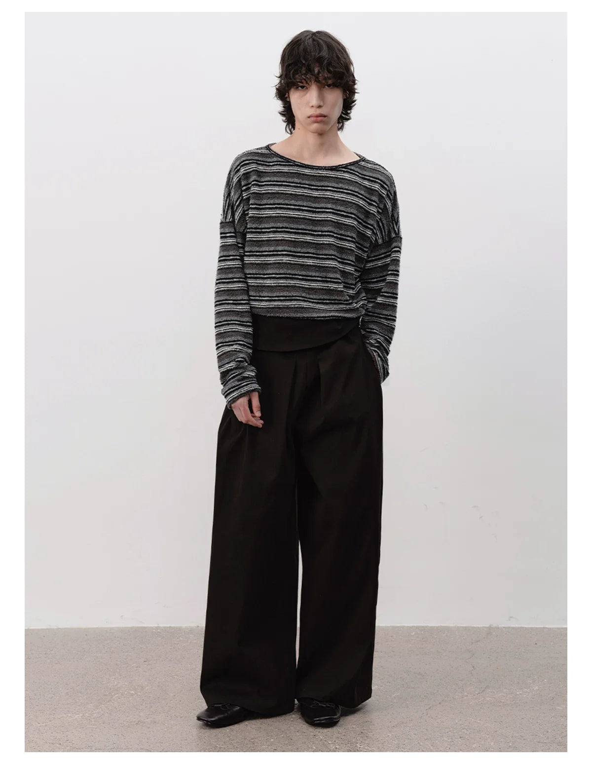 Textured Stripe Relaxed Knit Top - Notkicks