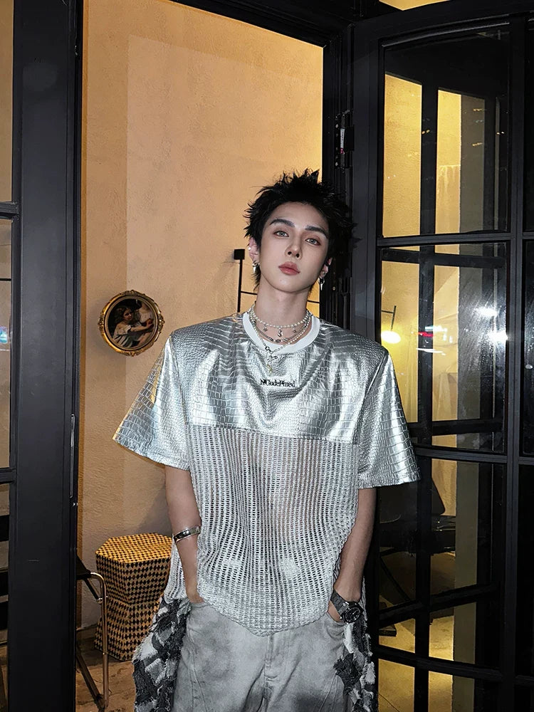 Chrome Grid Splice Panel Tee - Notkicks