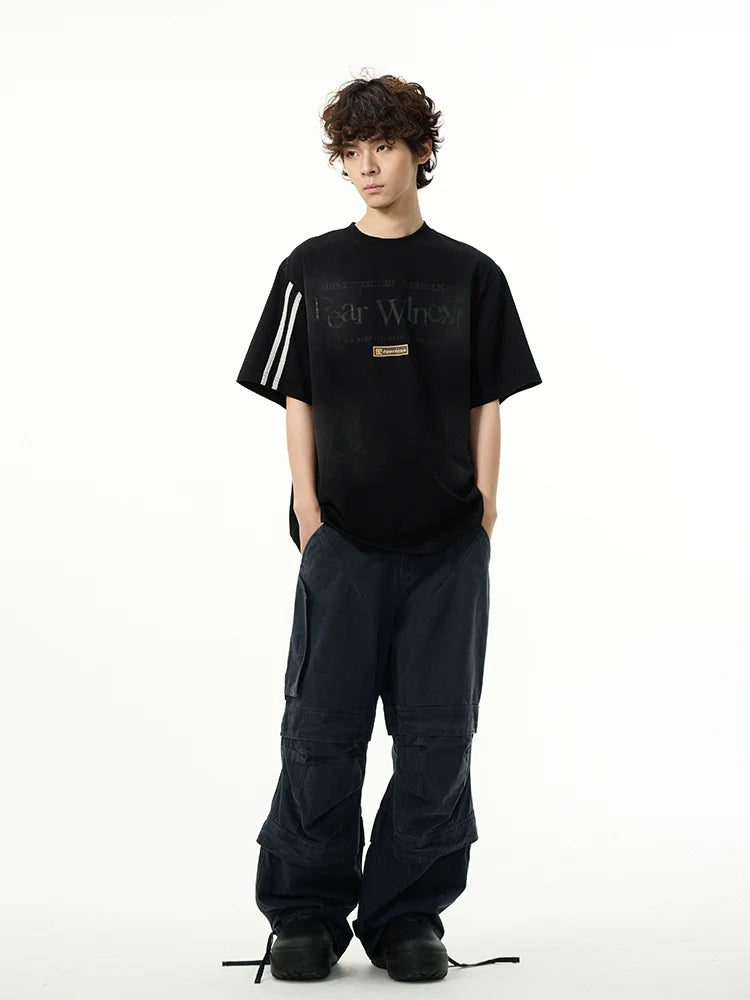 Sporty Sleeves Graphic Oversized T-Shirt - Notkicks