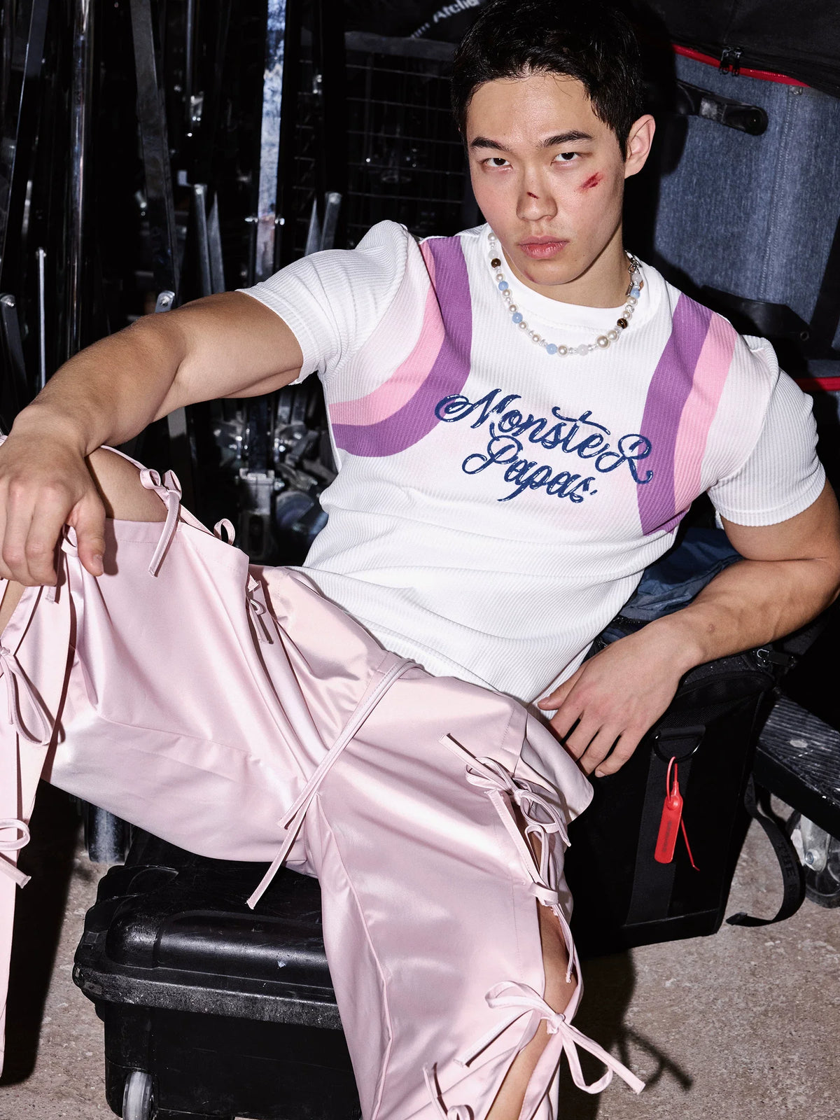 White Suspender Graphic Tee - Notkicks