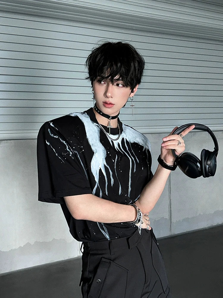 Drip Print Oversized T-Shirt - Notkicks