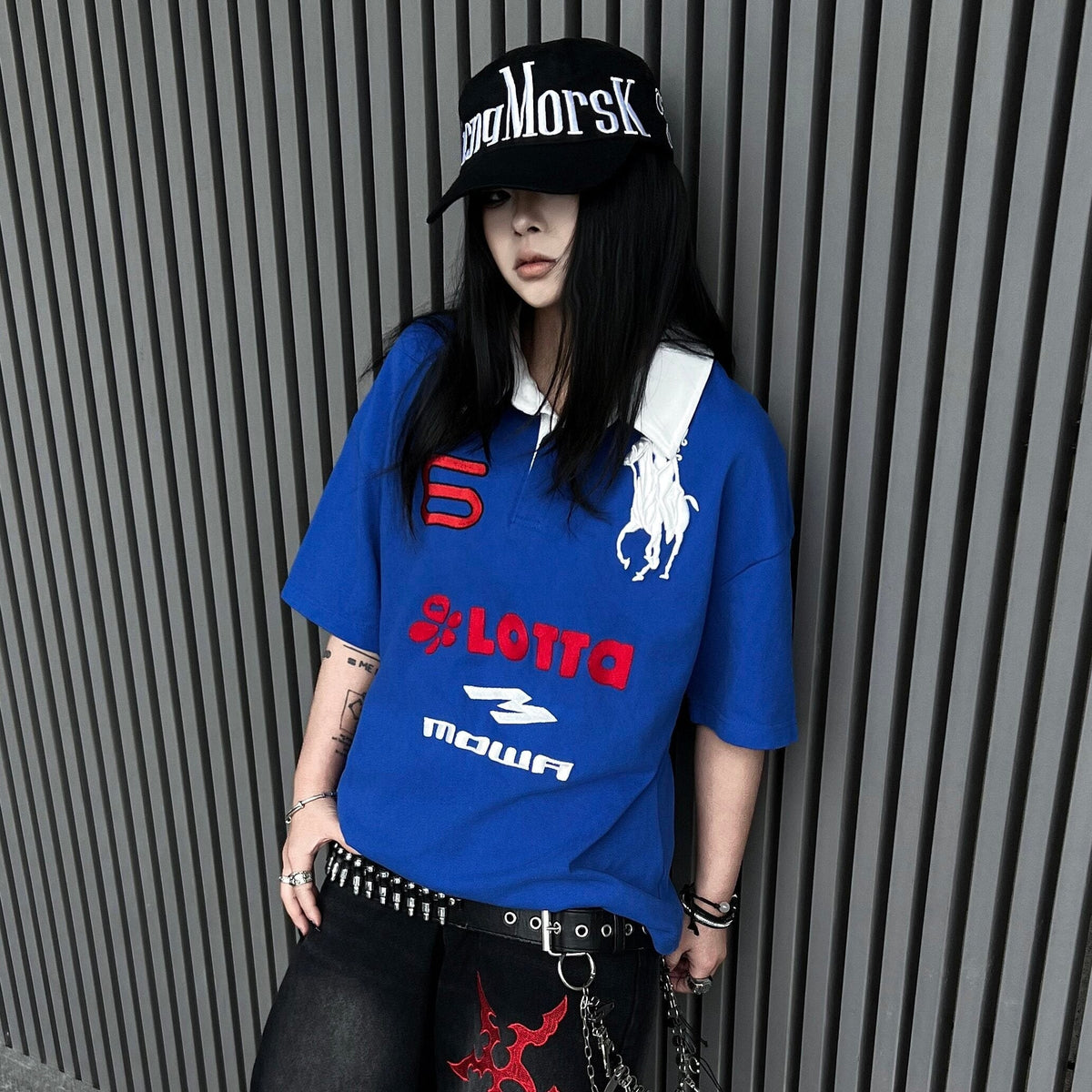 Men's Angel Horse Embroidery Short-Sleeve Polo Shirt - Notkicks