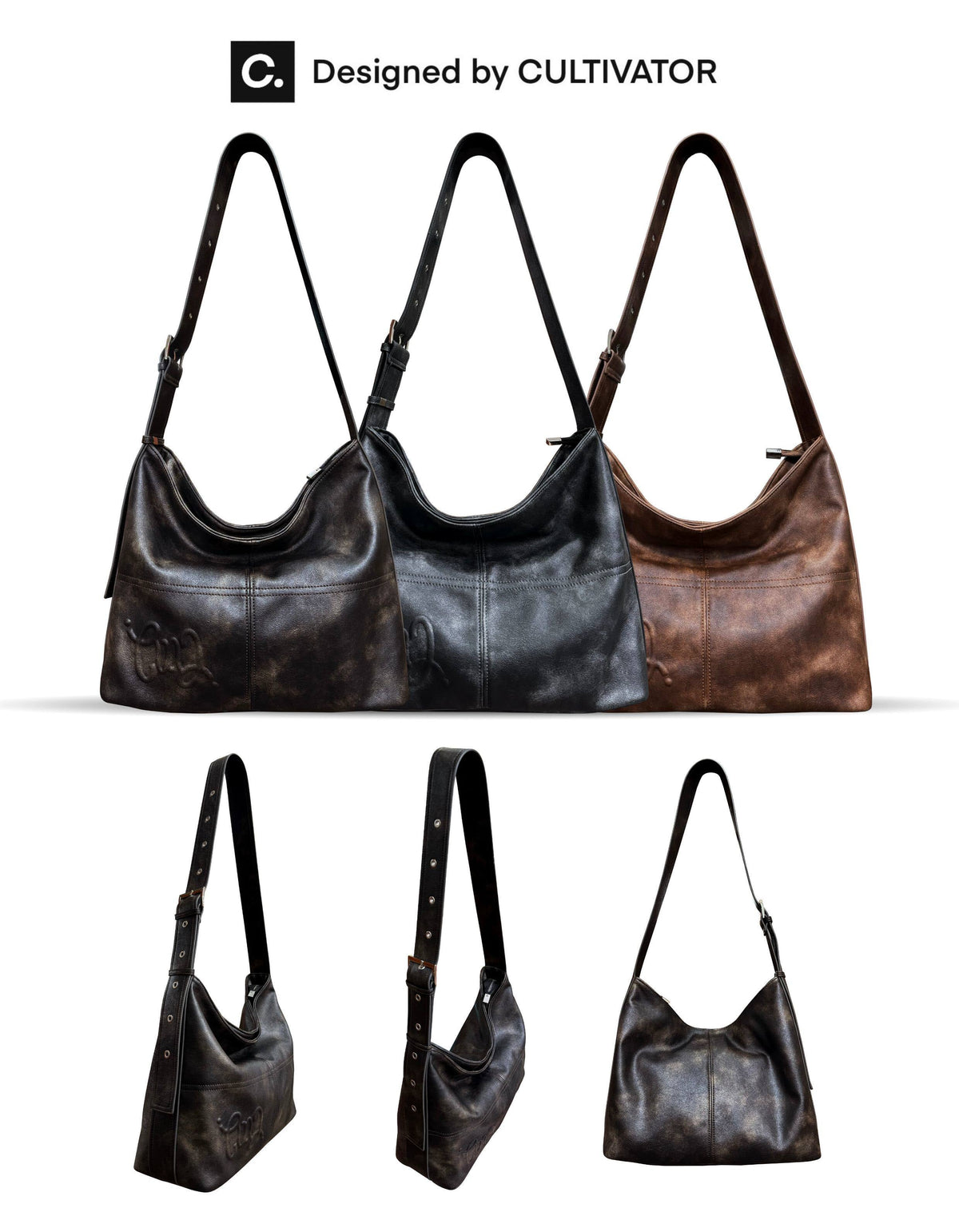 Vintage Wide Strap Large Tote Bag - Notkicks