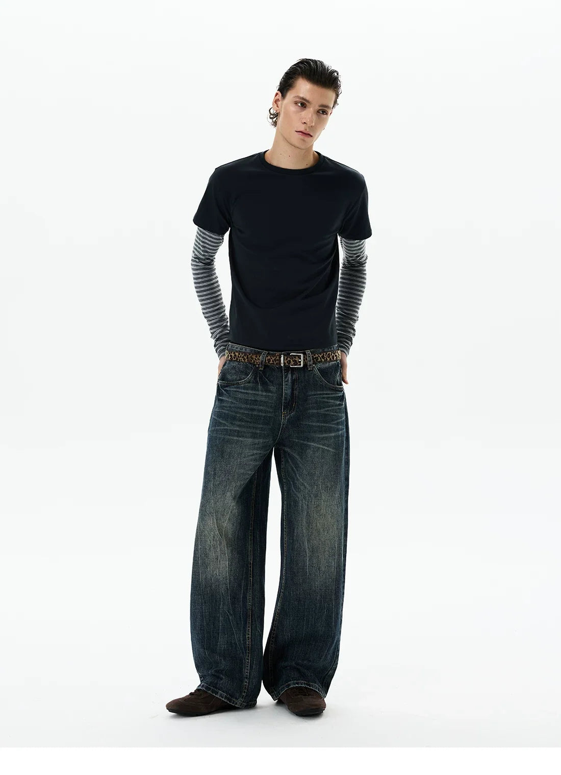 Shadow Stripe Layered Long Sleeve Tee - Notkicks