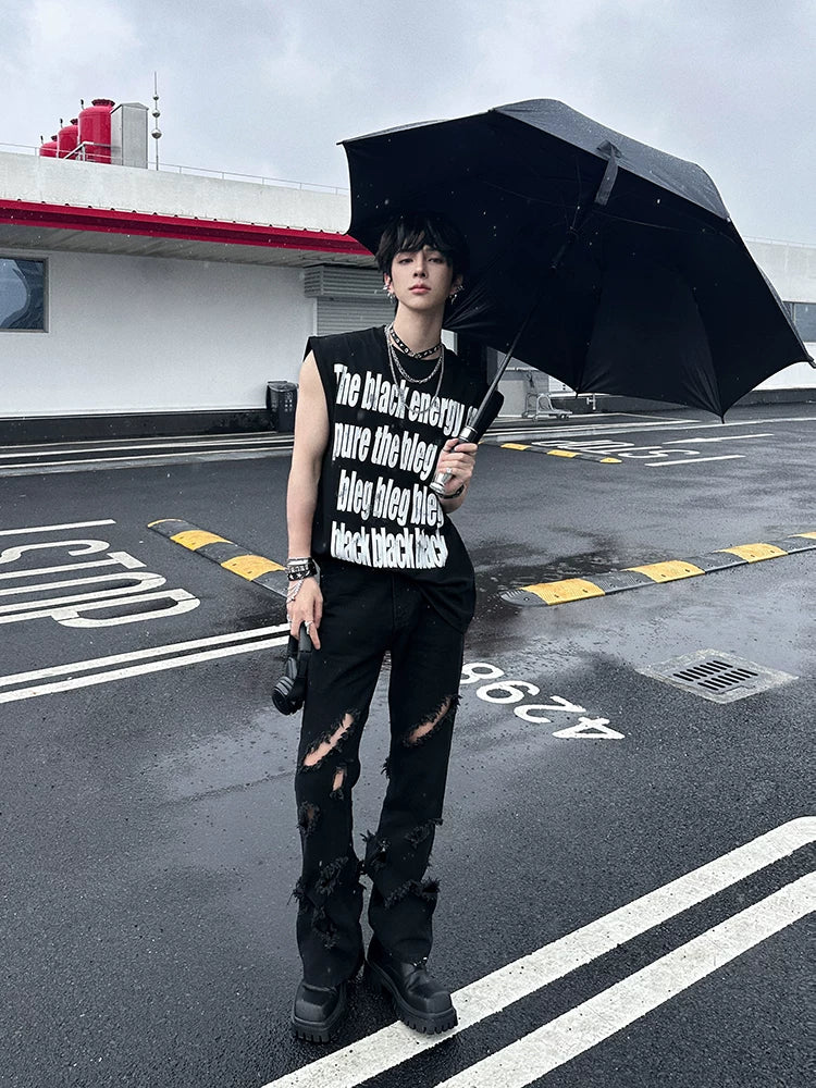 Black Energy Oversized Statement Tee - Notkicks