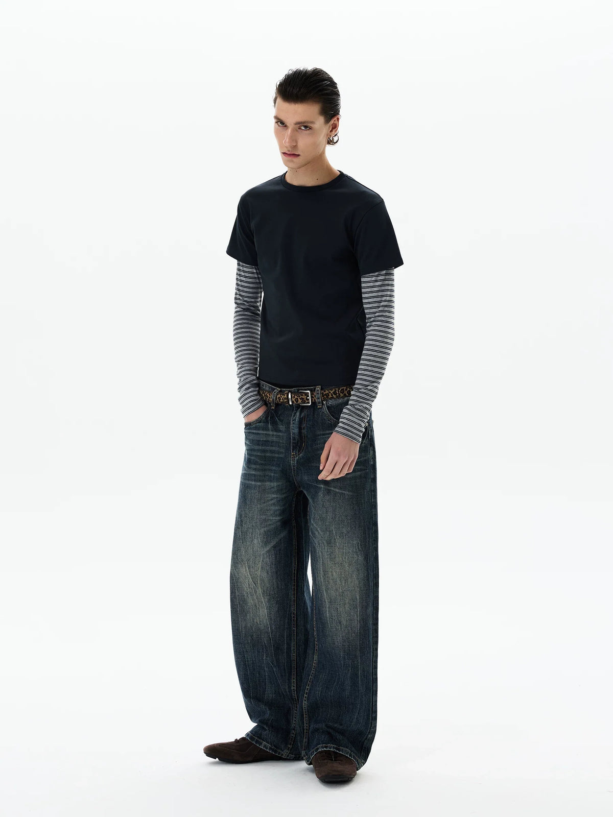 Shadow Stripe Layered Long Sleeve Tee - Notkicks