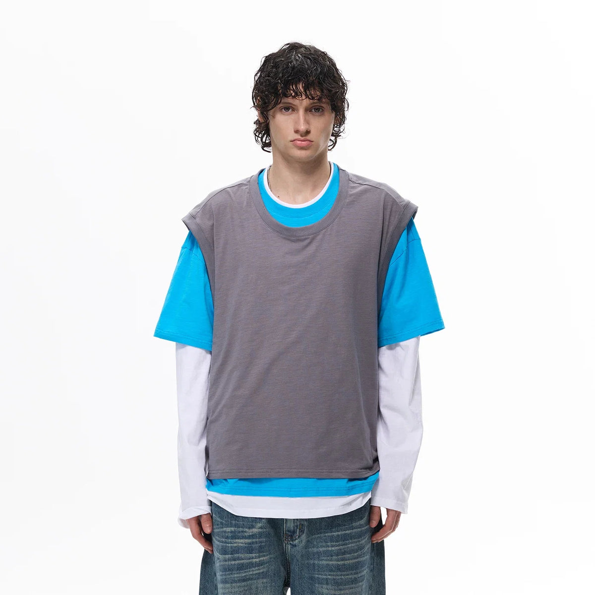 Two-Tone Stack Layer Tee Top - Notkicks