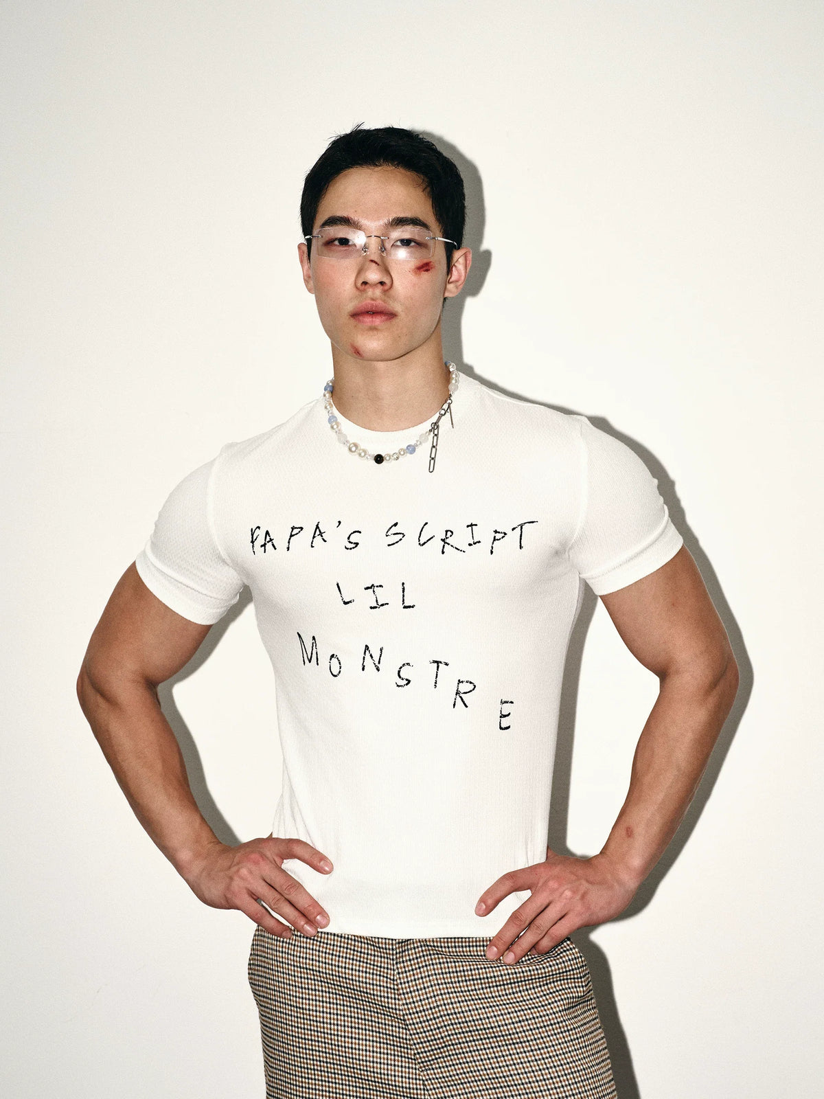 White Script Fitted Tee - Notkicks