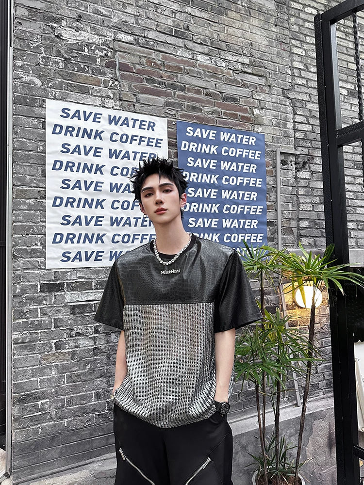 Chrome Grid Splice Panel Tee - Notkicks