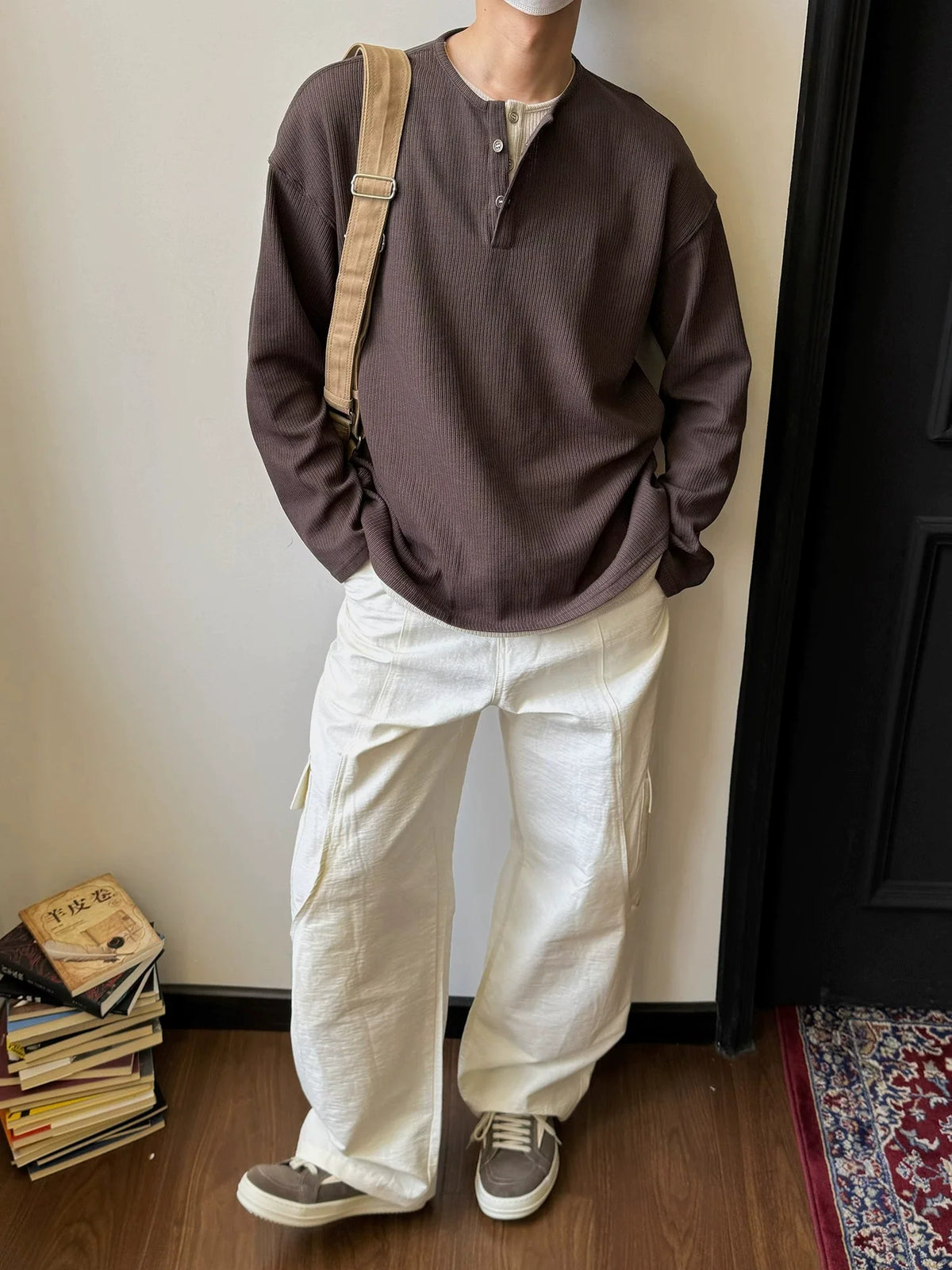 Ribbed Button Up Henley Shirt - Notkicks