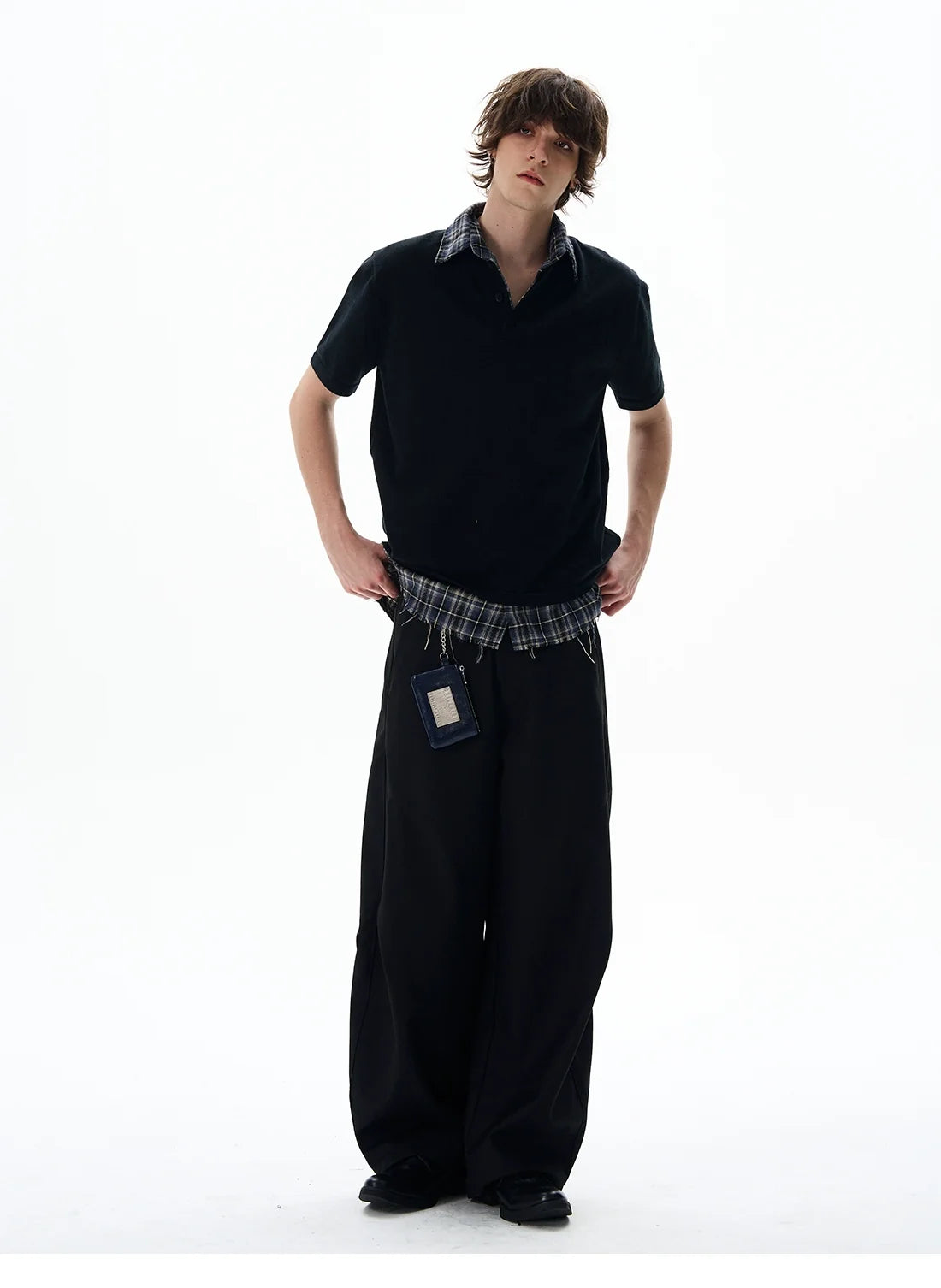 Short Sleeve Henley Shirt with Button Placket - Notkicks