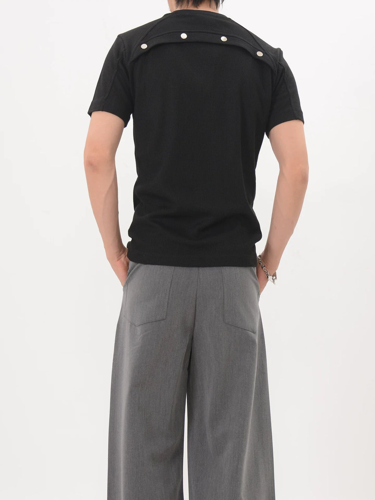 Shoulder Snap Knit Tee - Notkicks