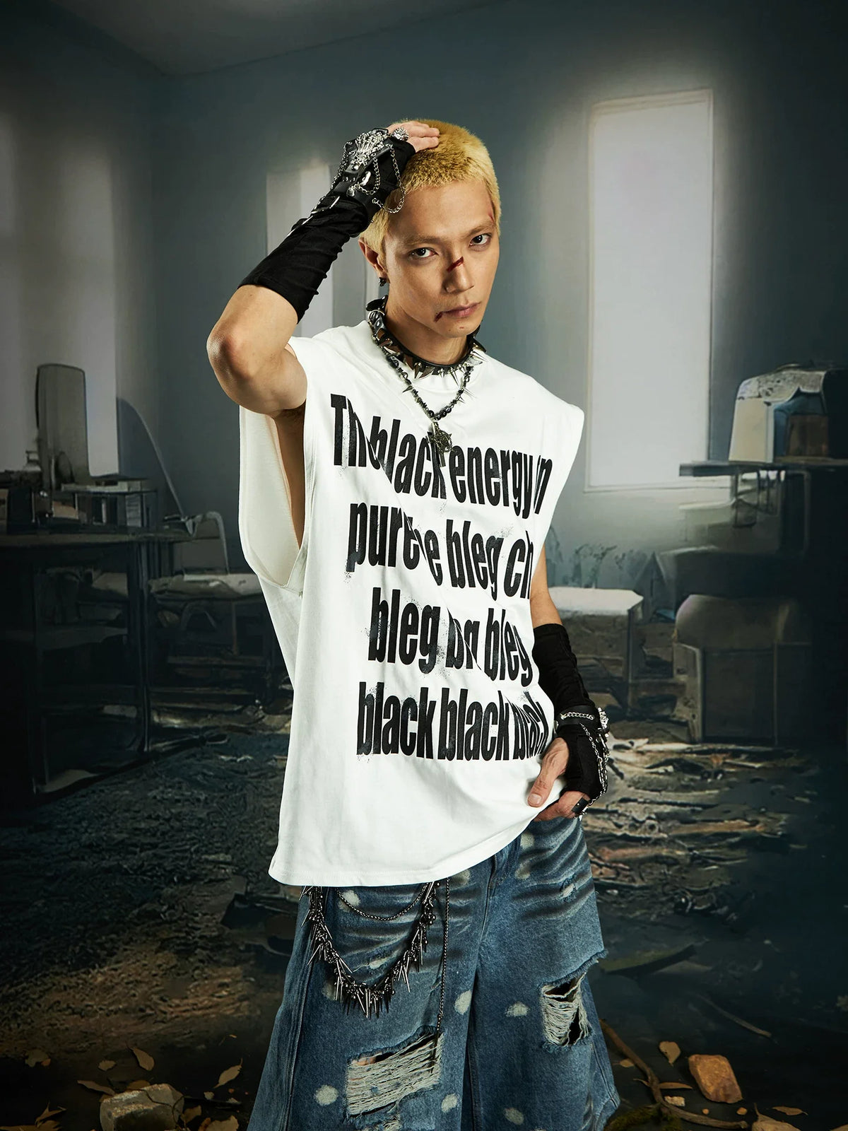 Black Energy Statement Muscle Tee - Notkicks