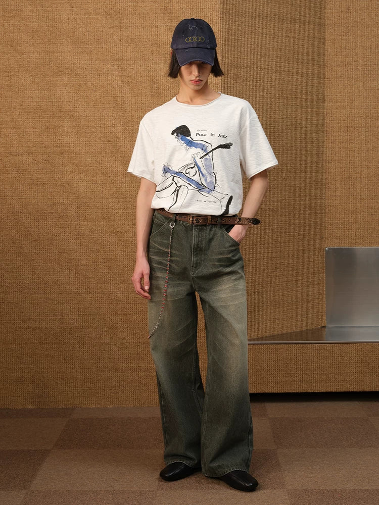 Jazz-Inspired Sketch Graphic Tee - Notkicks
