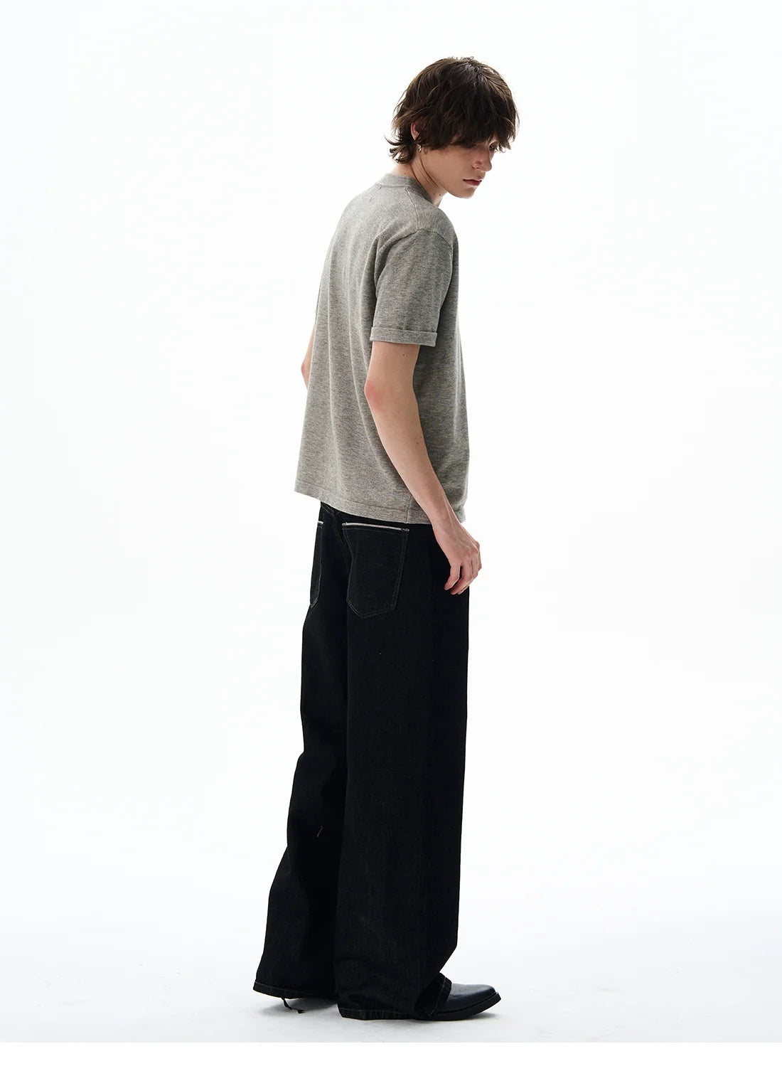 Short Sleeve Henley Shirt with Button Placket - Notkicks