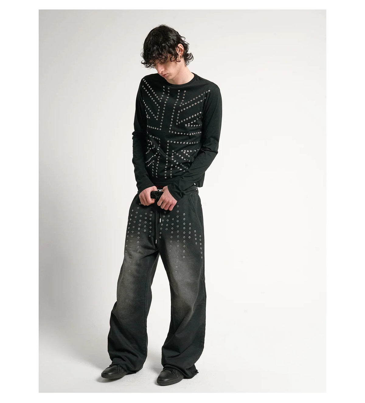 Eclipse Grommet Long Sleeve Crop Tee - Notkicks